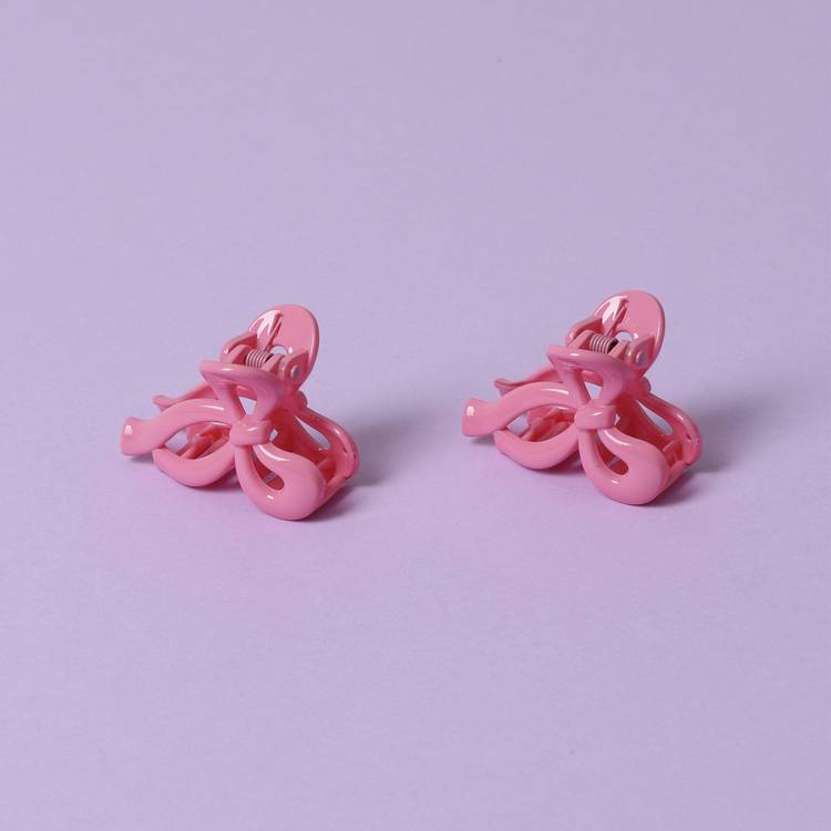 Flitzy pink bow hair claws pack of 2 (British brand)