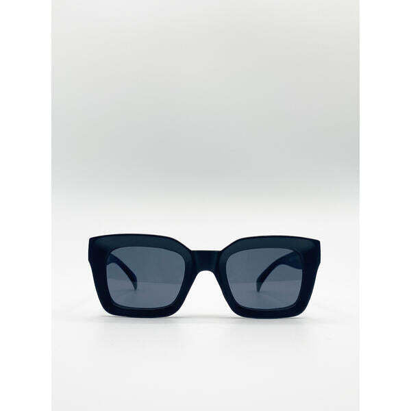 SVNX oversized square sunglasses black frame smoke lens - British product