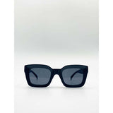 SVNX oversized square sunglasses black frame smoke lens - British product