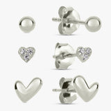 Revere sterling silver stud earrings set of 3 (British brand)