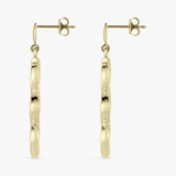 Revere 9ct yellow gold spiral twisted drop earrings, imported from the UK