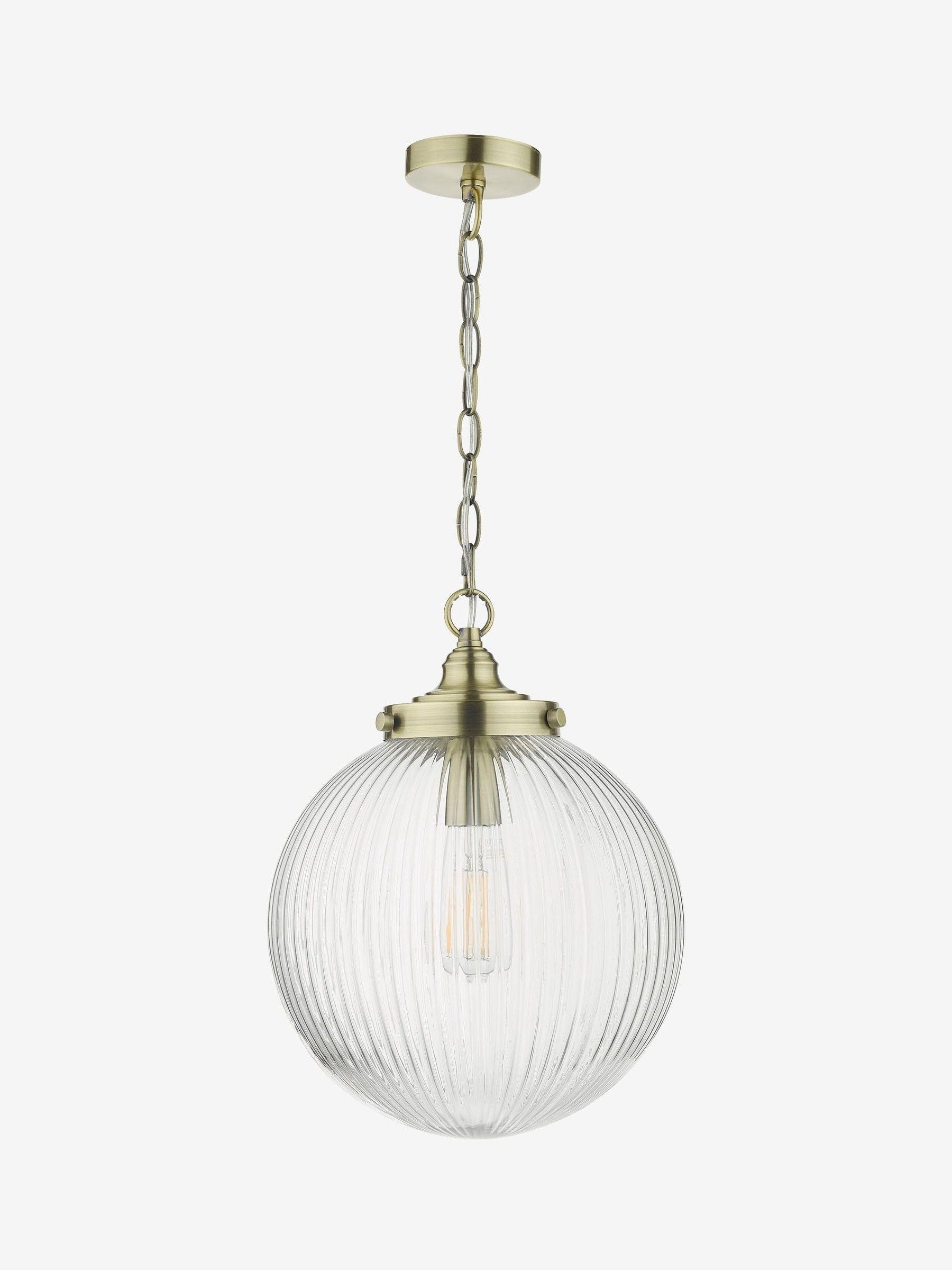Dar Lighting Tamara gerippte Glas Pendel-Deckenleuchte, UK-Version