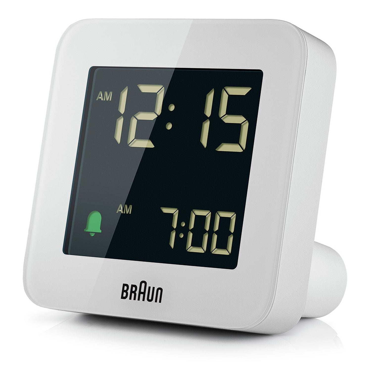 Braun digital alarm clock white with snooze and backlight - British product