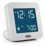 Braun digital alarm clock white with snooze and backlight - British product