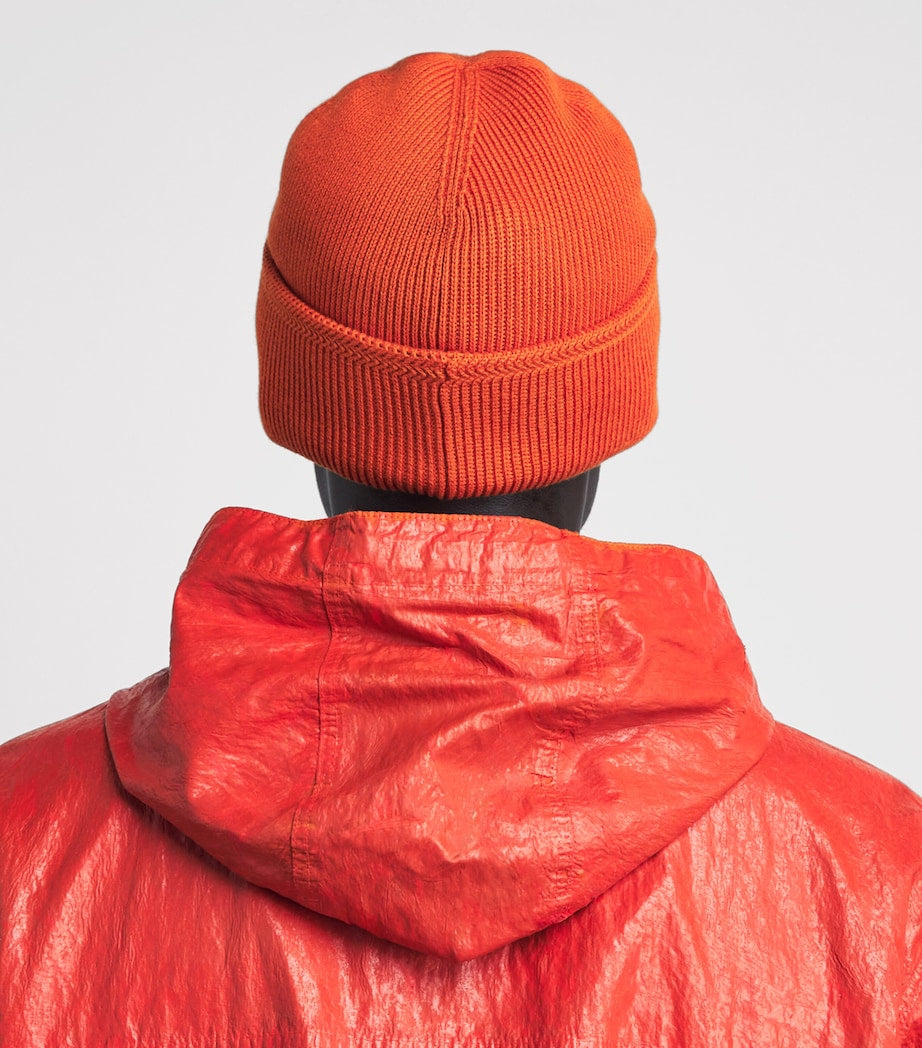 Stone Island compass patch beanie cotton knit - British product