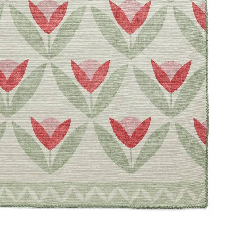 Scion Tulip Trellis blush pink flatweave rug 76x150cm, UK version