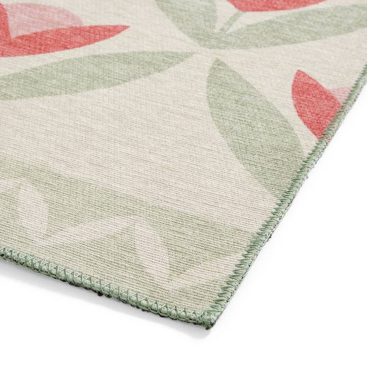 Scion Tulip Trellis blush pink flatweave rug 76x150cm, UK version