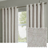 Paoletti Lustre Velvet Eyelet Curtains silver 117x137cm, UK version