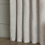 Paoletti Lustre Velvet Eyelet Curtains silver 117x137cm, UK version