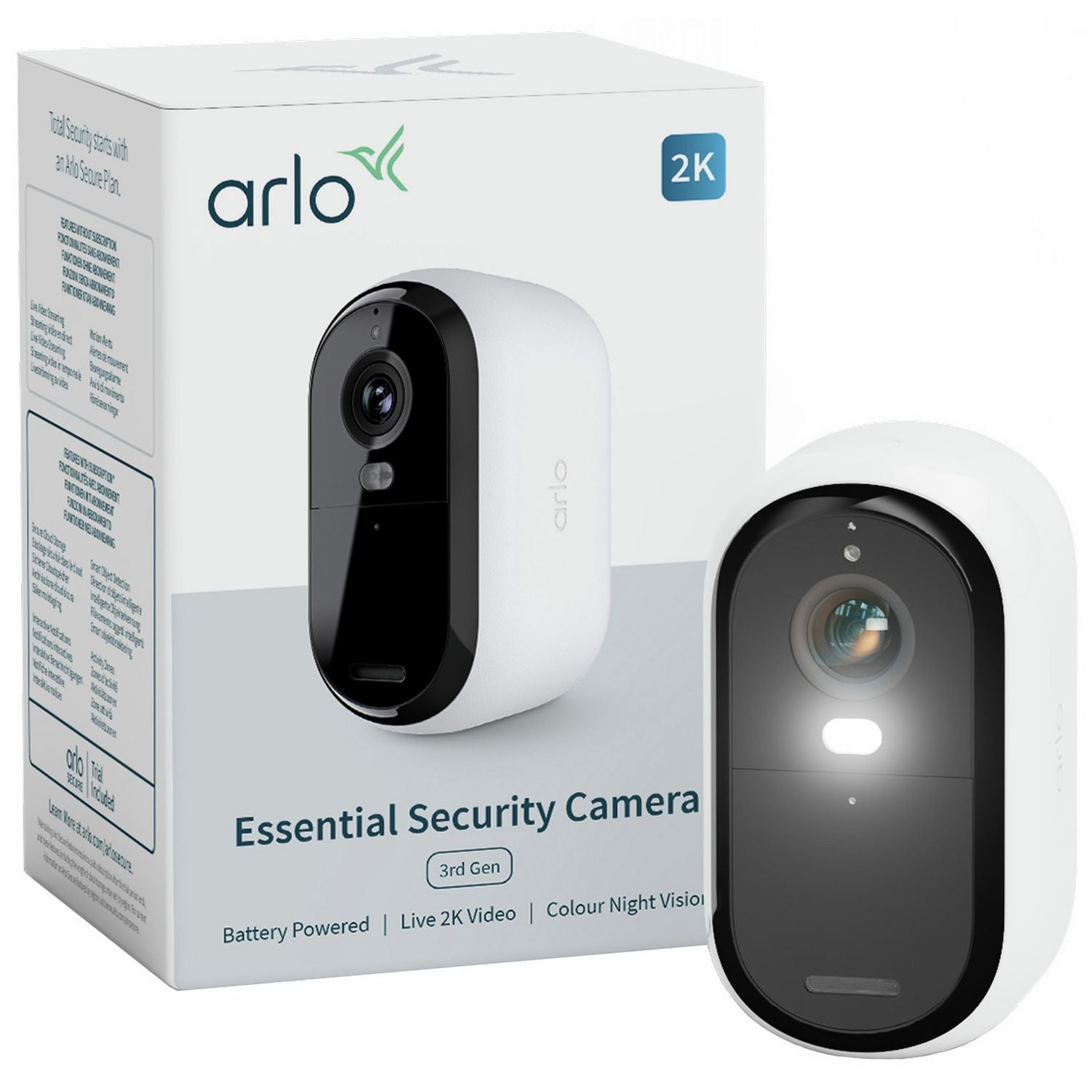 Arlo Essential 3 2K outdoor security camera single pack (British brand)