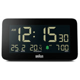 Braun digital alarm clock black, UK version