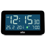 Braun digital alarm clock black, UK version