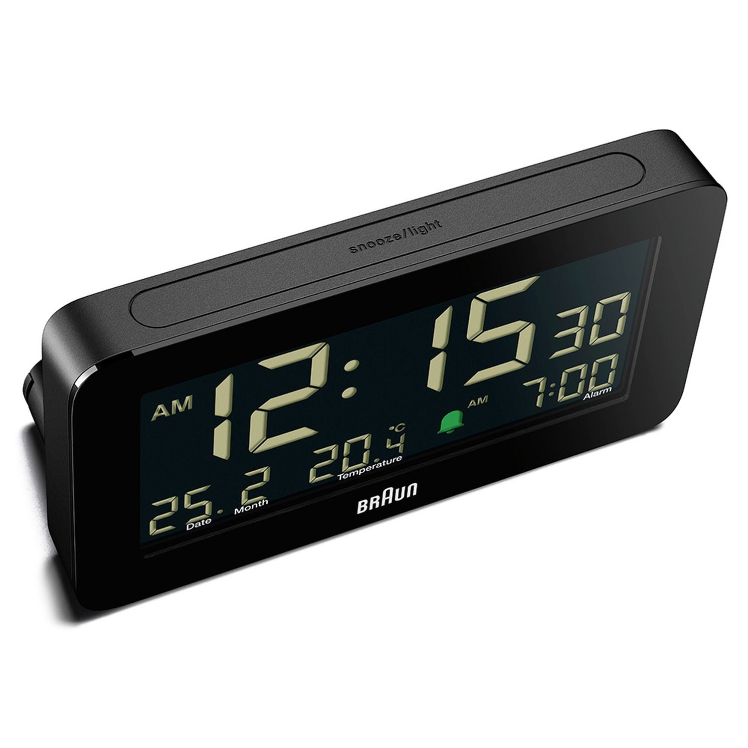 Braun digital alarm clock black, UK version