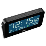 Braun digital alarm clock black, UK version