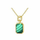 Revere gold plated malachite necklace with adjustable chain, UK version