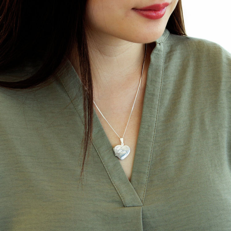 Revere sterling silver mum locket necklace (British brand)