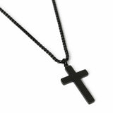Uncommon Souls cross pendant necklace black tone stainless steel, UK version