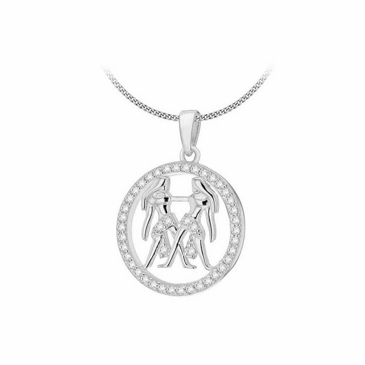 Revere sterling silver Gemini zodiac pendant necklace - British product