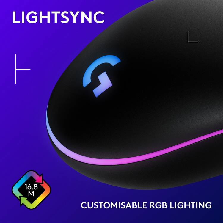 Logitech G203 wired gaming mouse black, imported from the UK