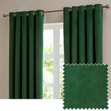 Furn velvet blackout curtains emerald green 117x137cm - British product