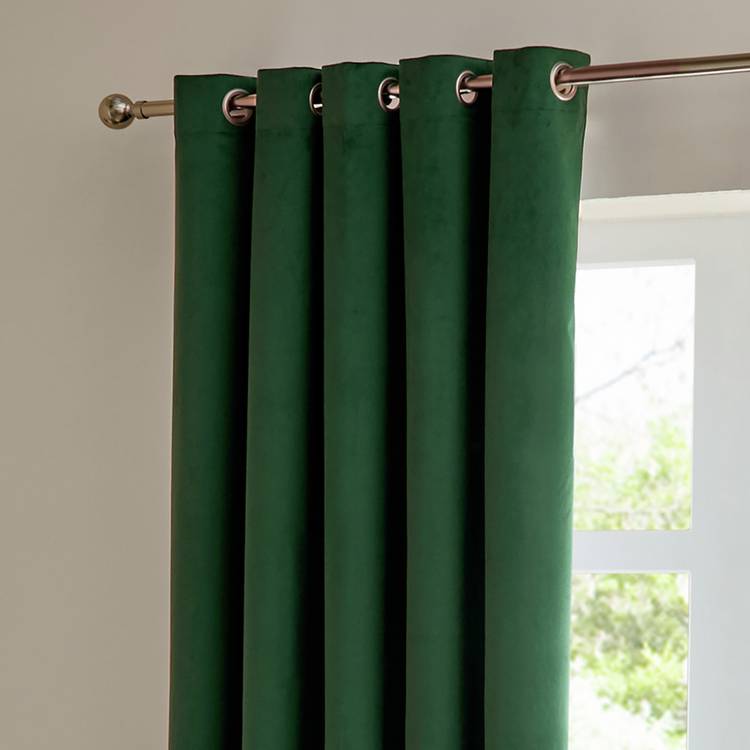 Furn velvet blackout curtains emerald green 117x137cm - British product