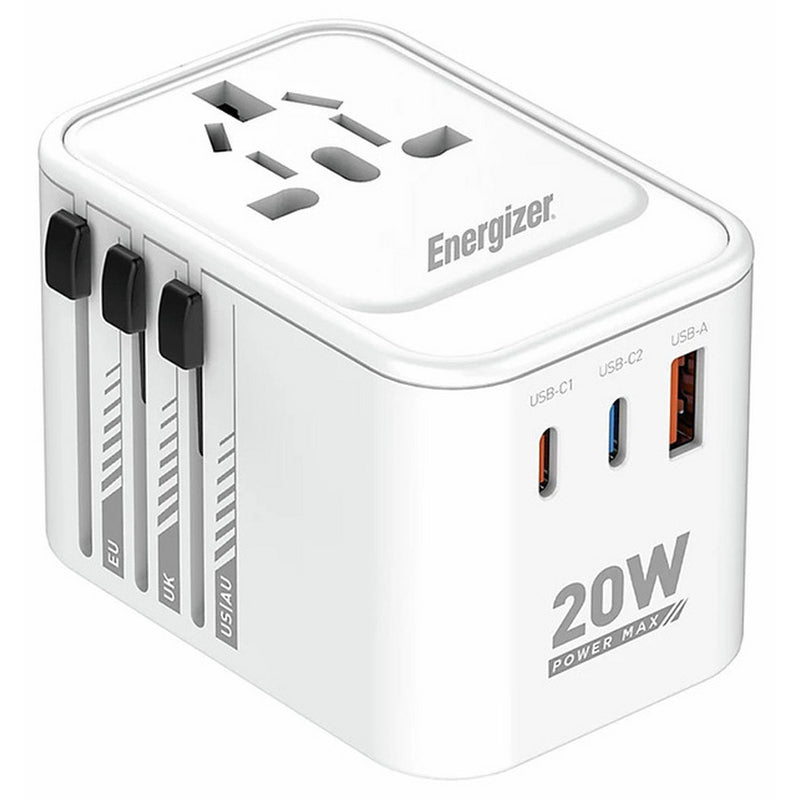 Energizer ETC200 travel charger 20W USB-A USB-C, UK version