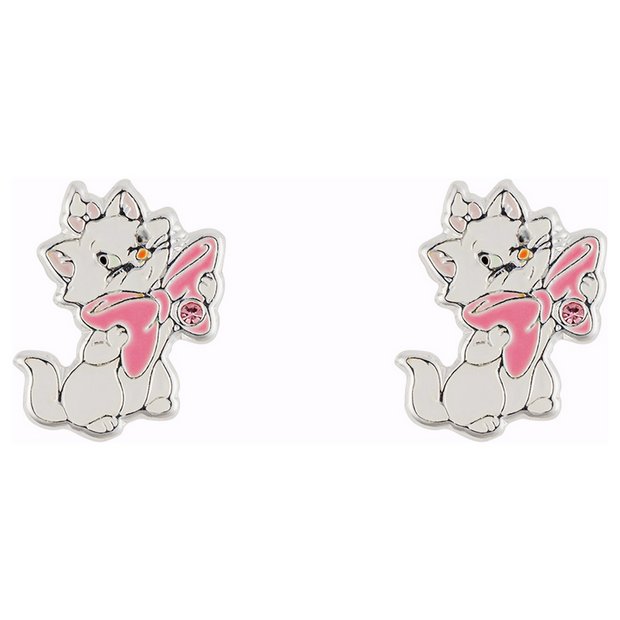 Disney Marie stud earrings with pink bow (British brand)