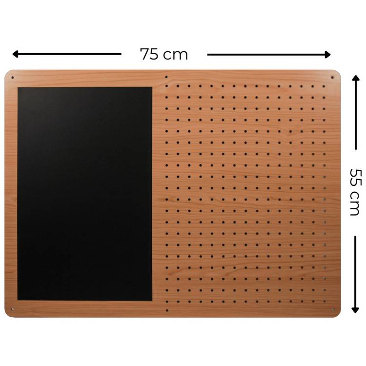 Cathedral peg board with magnetic chalkboard 55x75cm, UK version