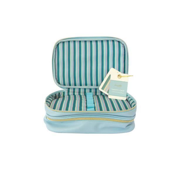 Danielle Creations double zip blue vanity case (British brand)