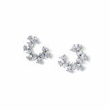 Freedom crystal circle stud earrings gold-plated 20mm - British product