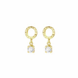 Revere drop earrings cubic zirconia 9ct yellow gold, UK version