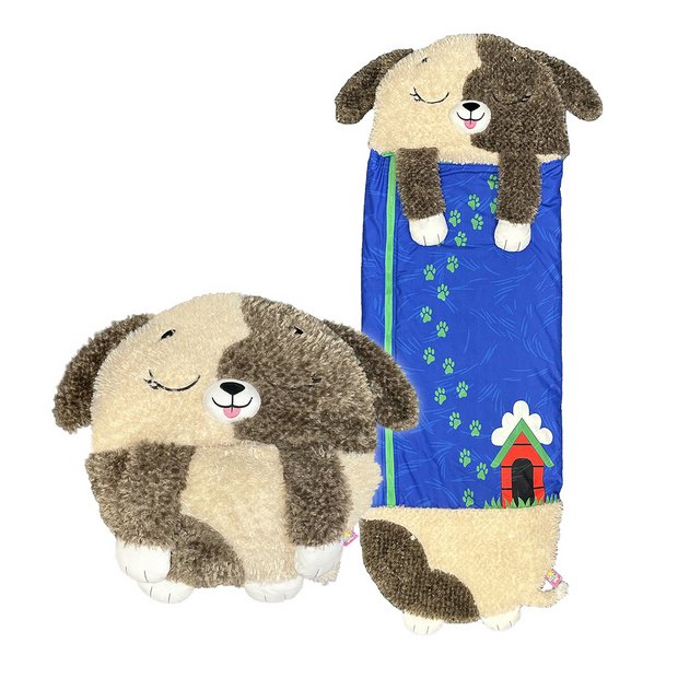 Happy Nappers brown dog plush sleeping bag toy medium (British brand)