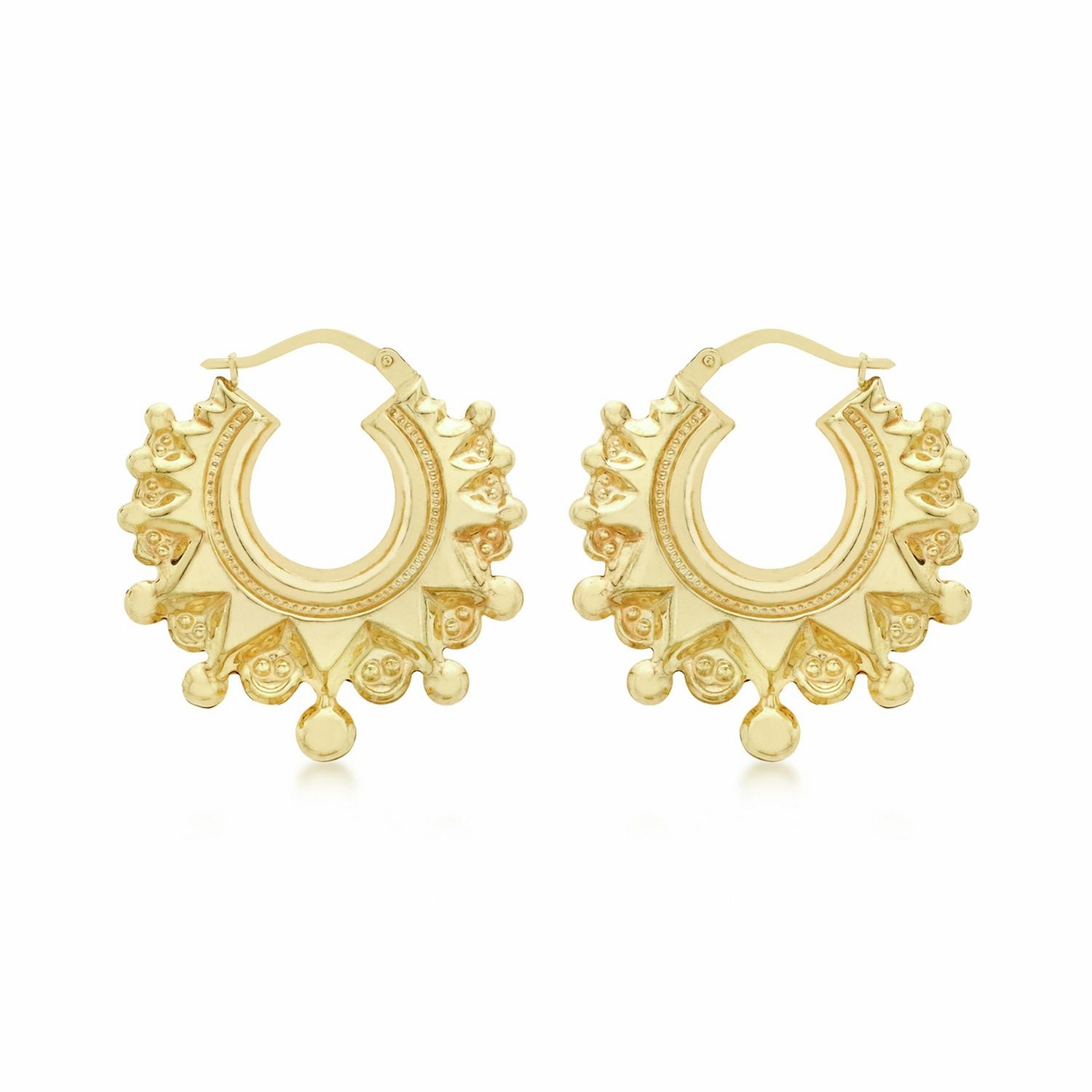 Revere 9ct yellow gold creole earrings 28mm, UK version