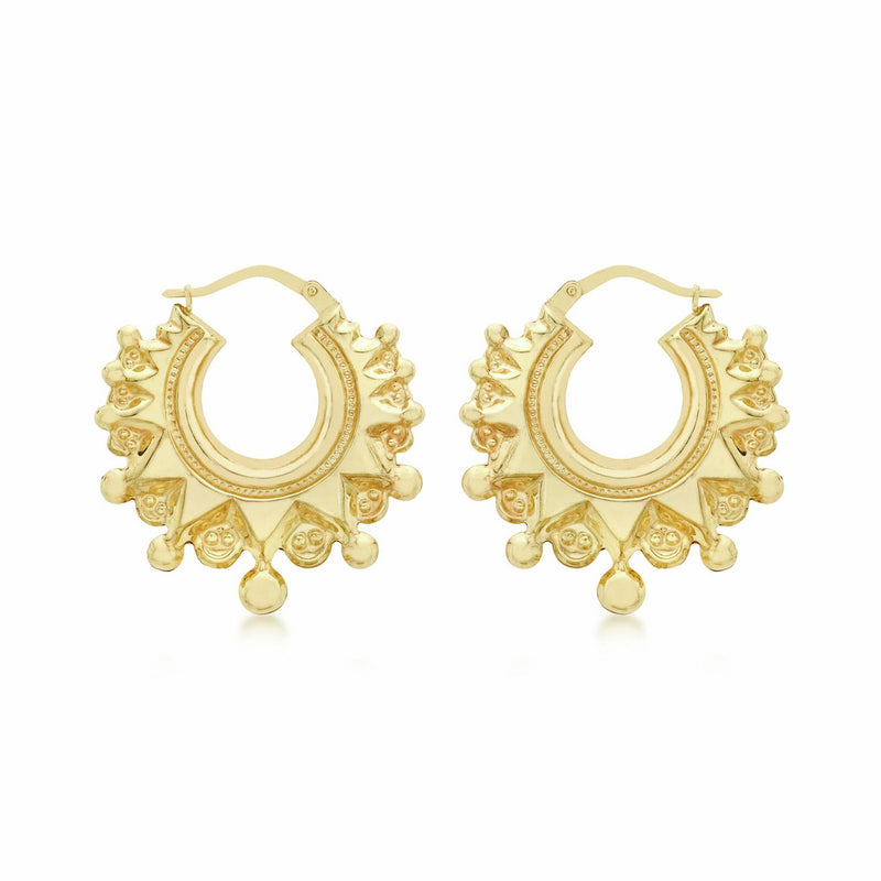 Revere 9ct yellow gold creole earrings 28mm, UK version