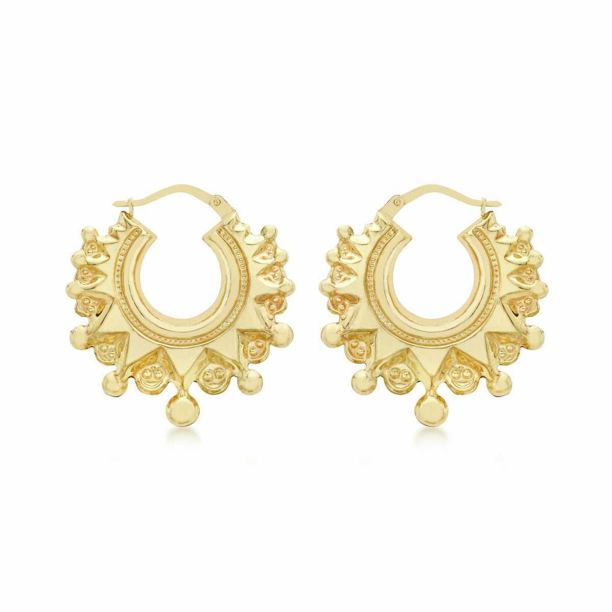 Revere 9ct yellow gold creole earrings 28mm, UK version