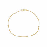 Revere 9ct yellow gold curb and ball bracelet 18cm (British brand)