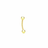 Revere 9ct gold plated curved belly bar, 13.5mm (British brand)