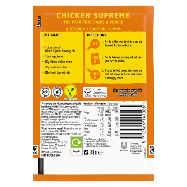 Colman's Chicken Supreme Recipe Mix    38g GOODS M&S   