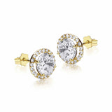 Revere cubic zirconia halo stud earrings, imported from the UK