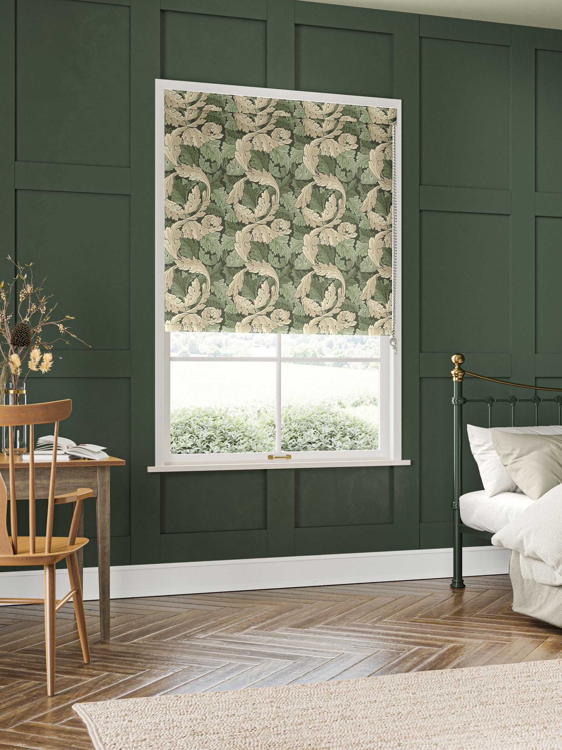 William Morris At Home Green Acanthus made to measure roller blind (British brand)