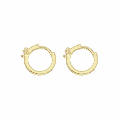 Argos Revere 9ct Yellow Gold Cubic Zirconia Huggie Hoop Earrings- Buy online at McGrocer