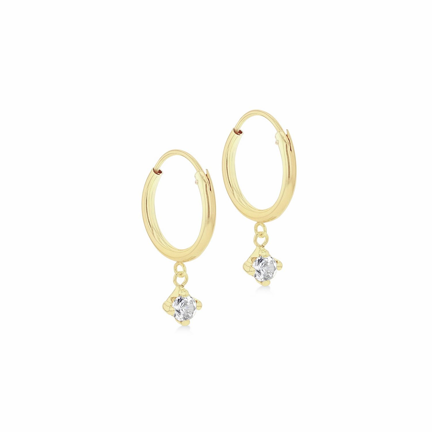 Revere 9ct gold hoop drop earrings, UK version