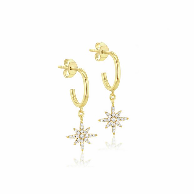 Revere gold North Star drop earrings, UK version