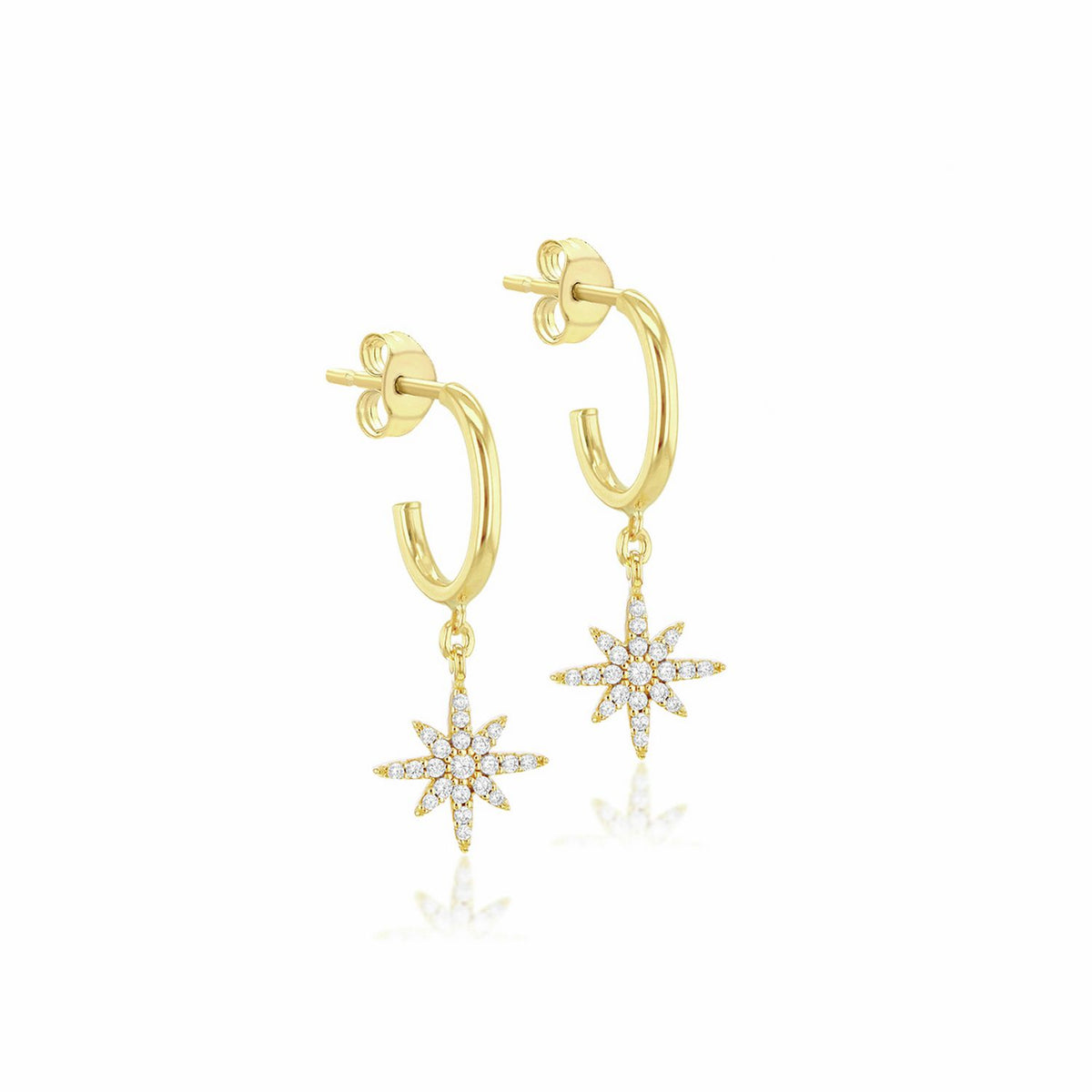 Revere gold North Star drop earrings, UK version