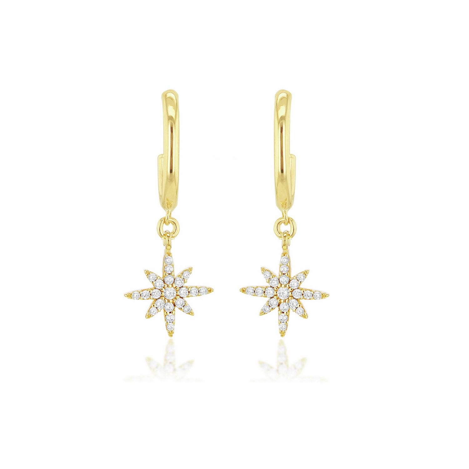 Revere gold North Star drop earrings, UK version