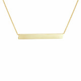 Revere 9ct yellow gold flat bar chain necklace, imported from the UK