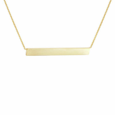 Argos Revere 9ct Yellow Gold Flat Bar Chain Necklace 46cm- Buy online at McGrocer
