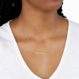 Revere 9ct yellow gold flat bar chain necklace, imported from the UK
