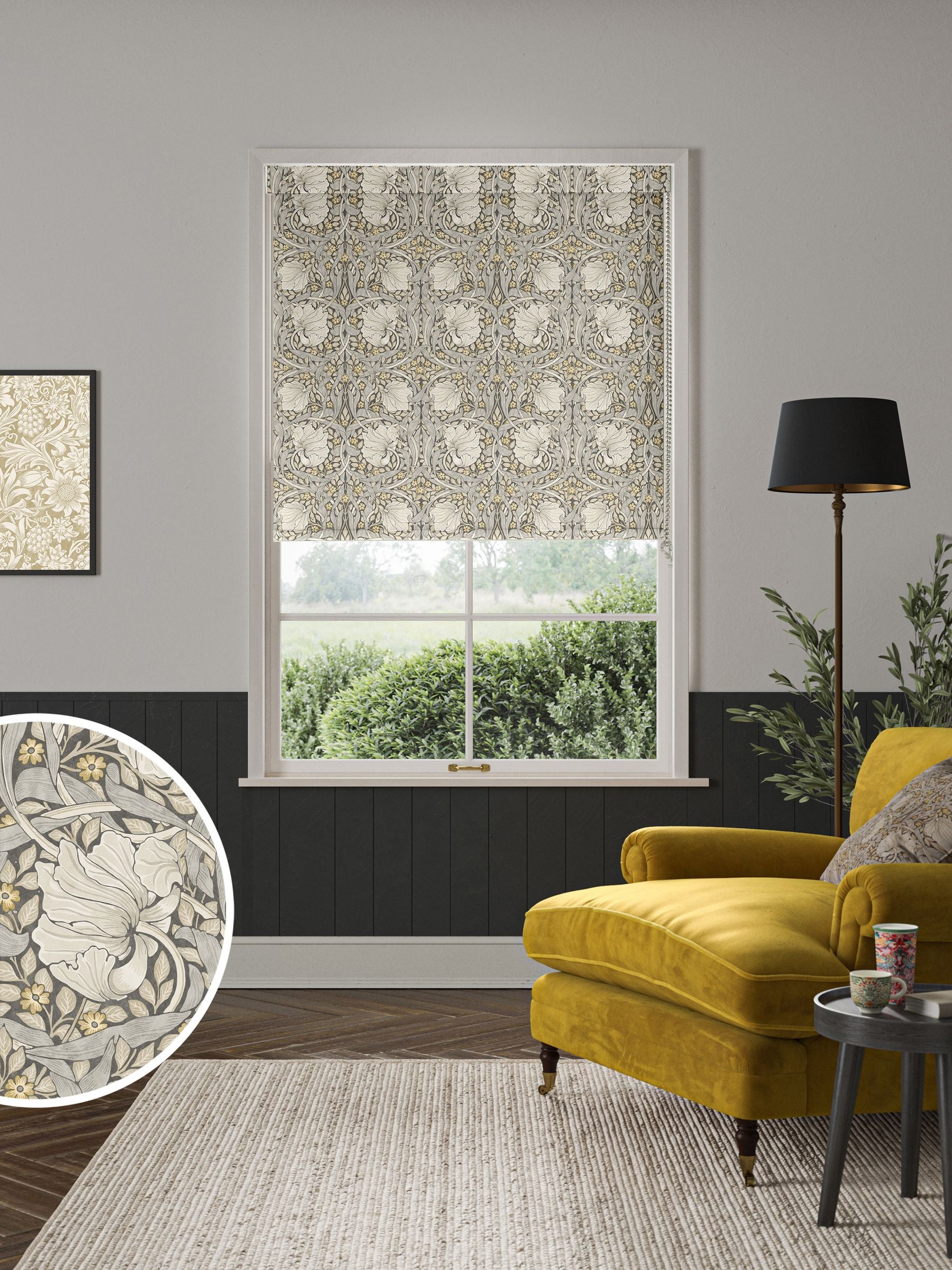 William Morris Pimpernel roller blind, UK version