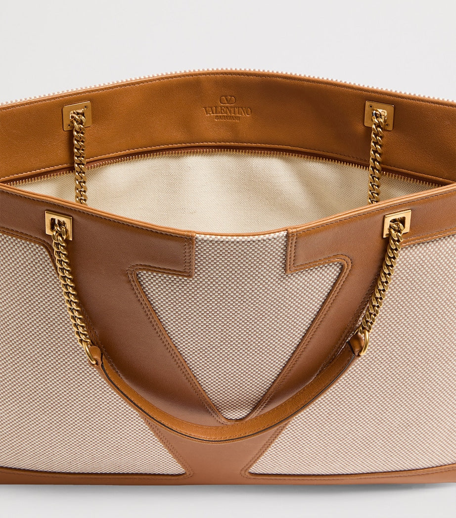 Valentino Garavani Viva Superstar tote bag in canvas and leather - British product